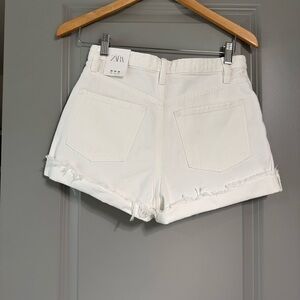 Zara Women's Cream Jean Shorts